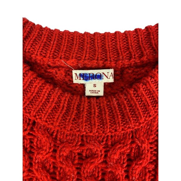 Merona Women's Cherry Red Chunky Pullover Sweater - Picture 3 of 7